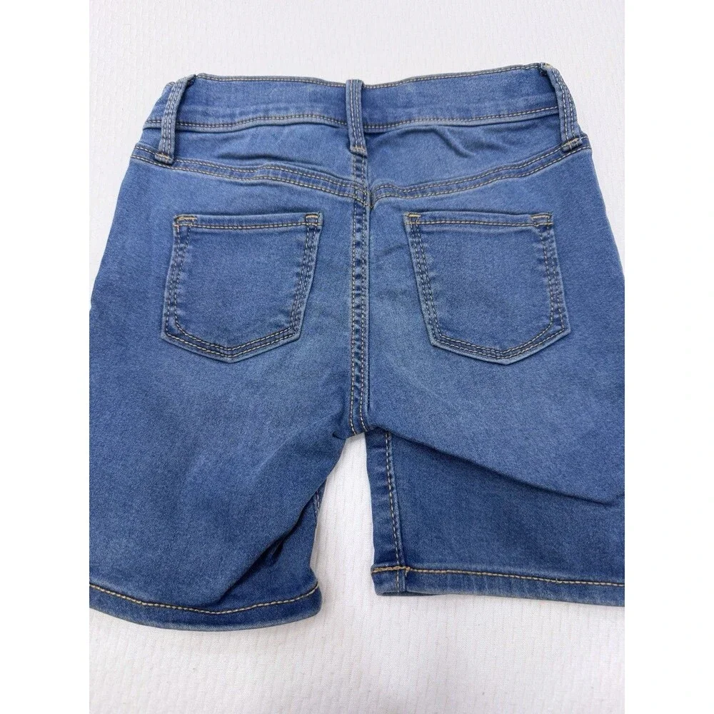 Old Navy Girls Ballerina Denim Shorts Size 7 Blue Stretch Jean Bermuda